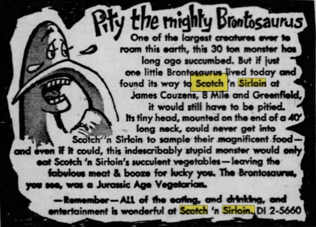 Scotch and Sirloin - June 1963 Ad (newer photo)